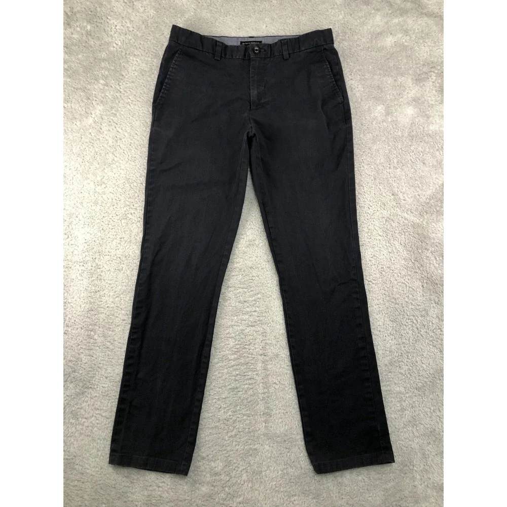 Banana Republic Pants Mens 34x32 (Tag 33x34) Black Aiden Chino Straight *Flaw